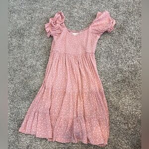 Pink floral mini dress